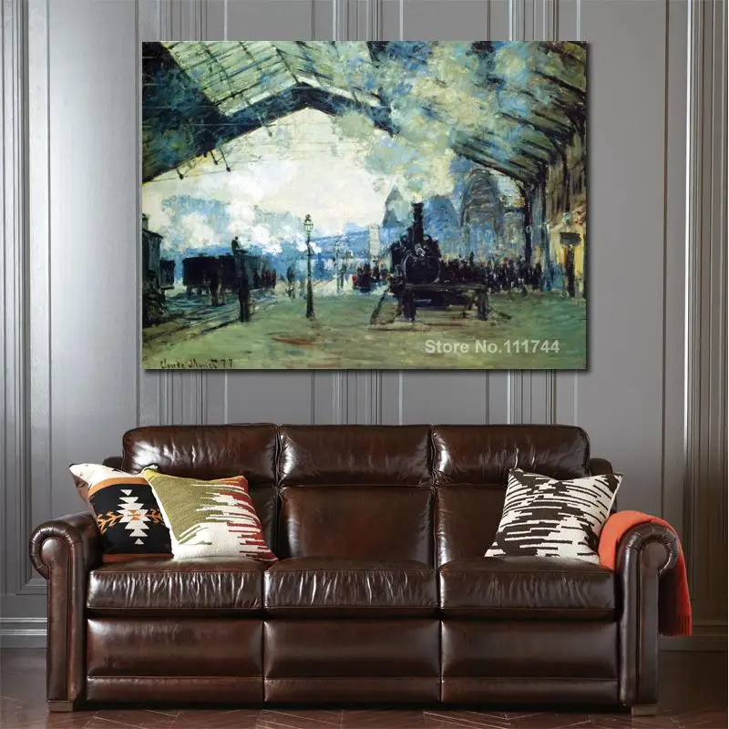 

Картины Клода Моне Святого лазара гаре Нормандия поезд декоративное искусство ручной работы высокое качество