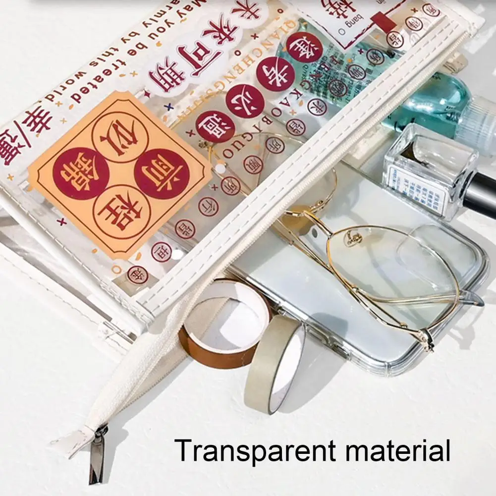Auspicious Chinese Idiom Pencil Bag New Year Style Eye-catching PVC Pouch for Students |