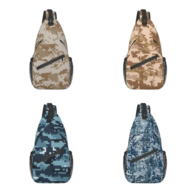 Cool Digital Desert Camo Crossbody Sling Backpack Men Military Camouflage Shoulder Chest Bags for Traveling