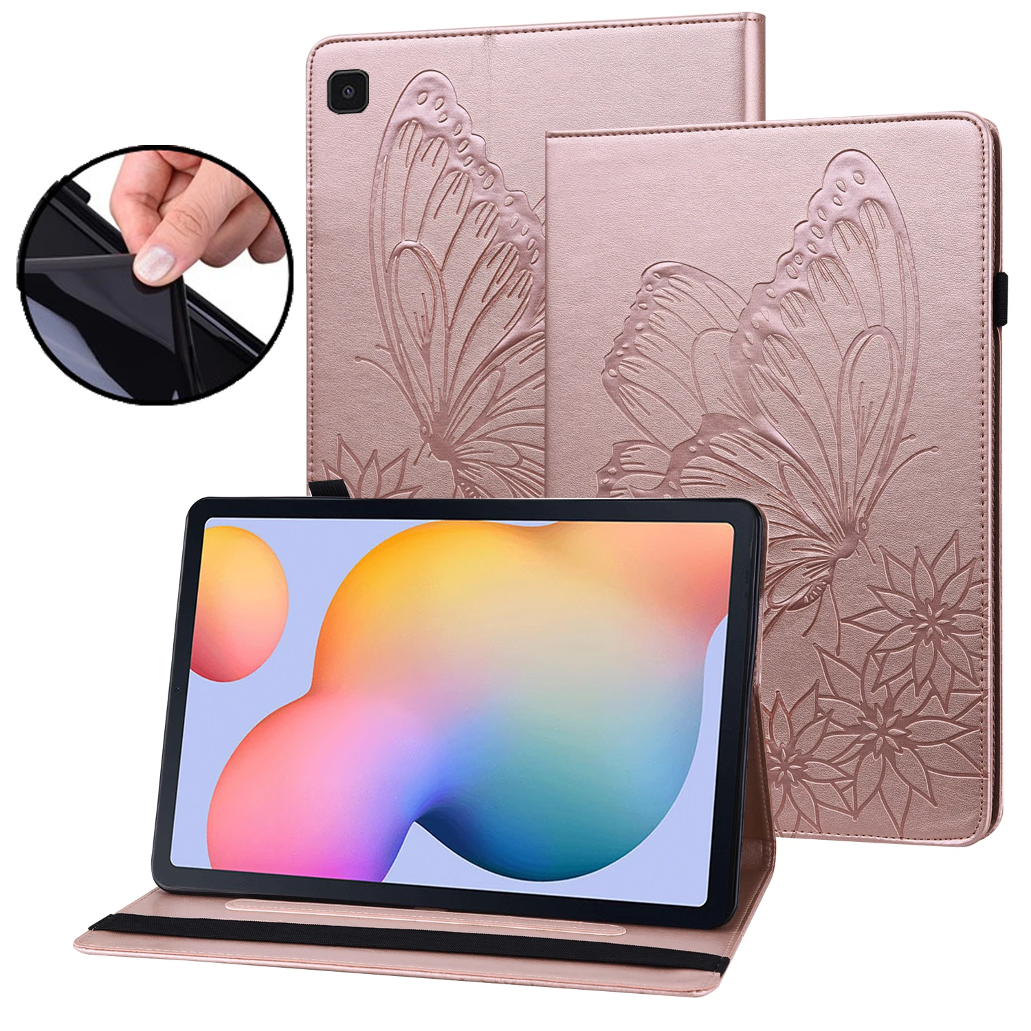

Tablet Fundas For Samsung Galaxy Tab S6 Lite Case 10 4 inch SM P610 P615 Flip Cover PU Leather Card Butterfly Embossed Shell