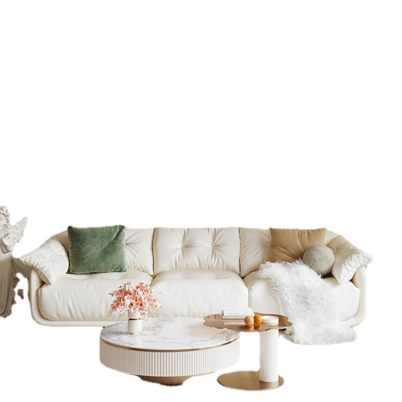 

Zc French Cream Style Sofa Modern Minimalist Cloud Fabric Sofa
