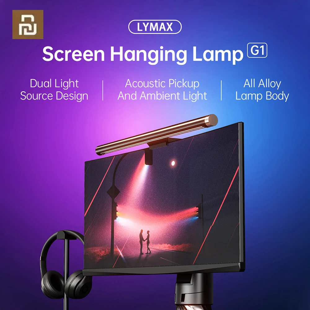 

Youpin LYMAX Colorful Screen Hanging Lamp G1 With Musical Rhythm RGB Color Eye Protection Remote Control PC Computer Monitor