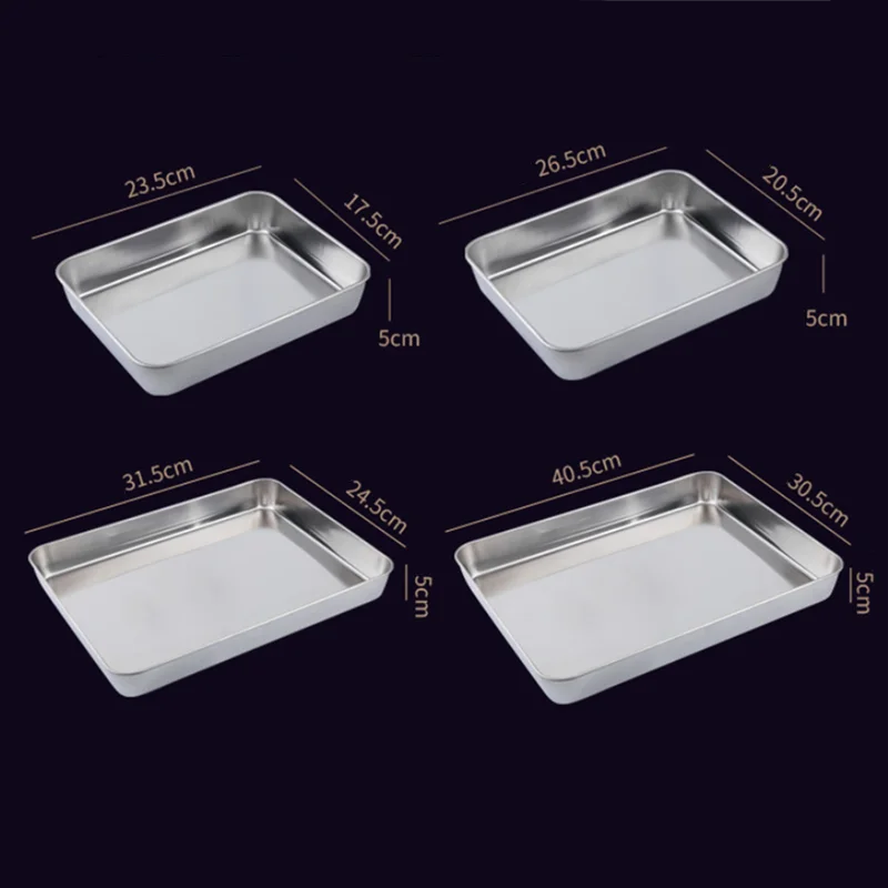 Форма для выпечки из нержавеющей стали прямоугольный утолщенный противень