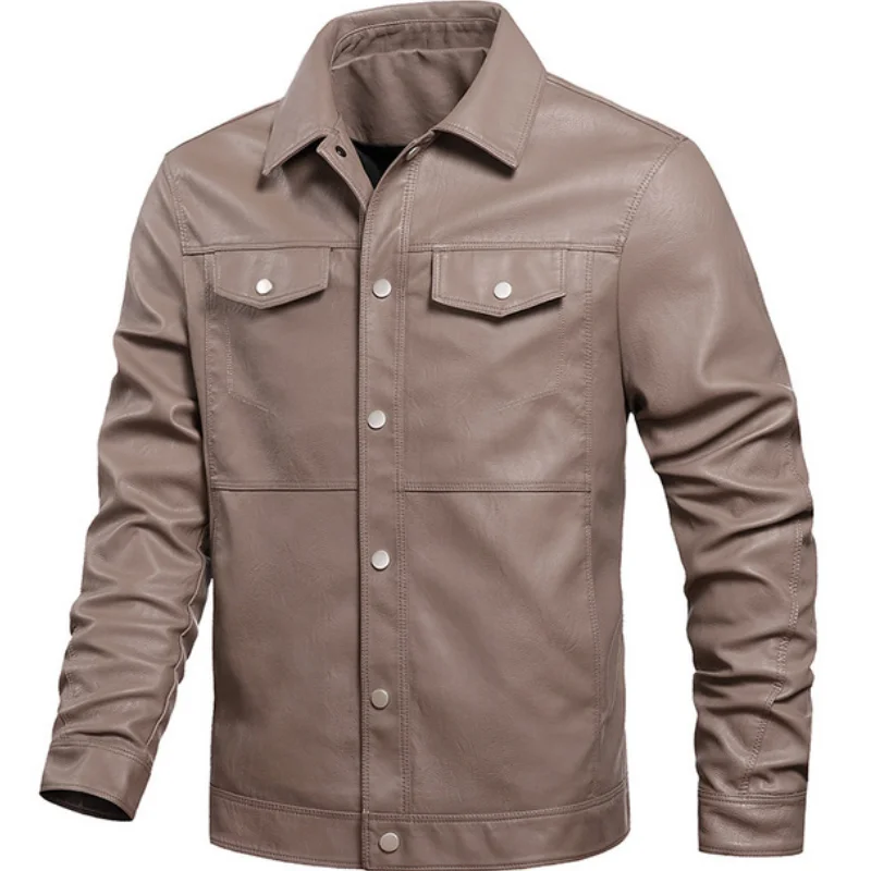 Весенне-осеннее тонкое стильное пальто с карманами и отложным воротником