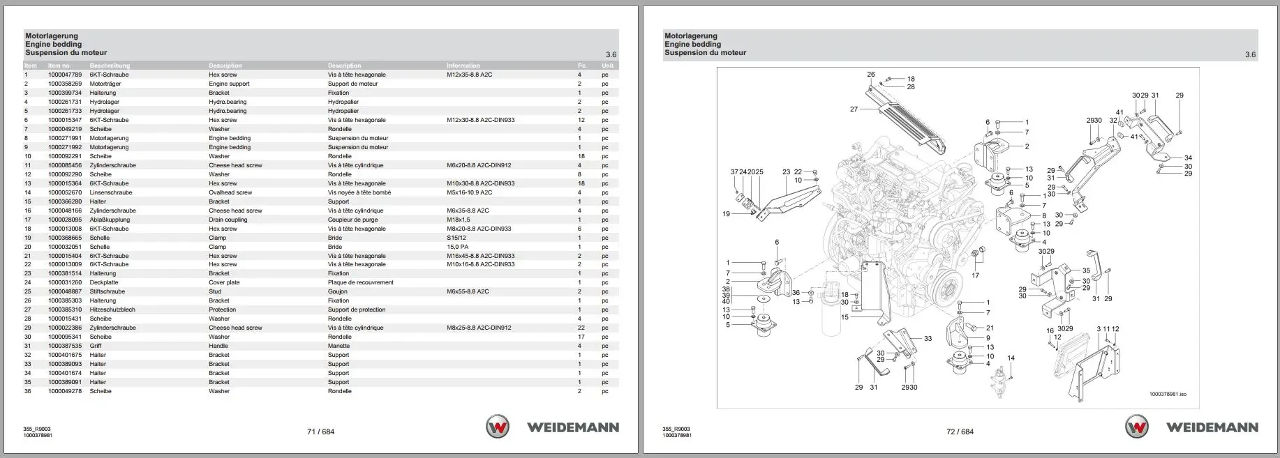 Weidemann Machinery 11 6 ГБ PDF 2023 каталог запасных частей многоязычные языки