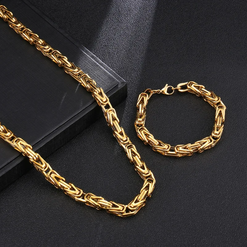 

Мужские византийские Цепи из нержавеющей стали, 6 мм, 8 мм