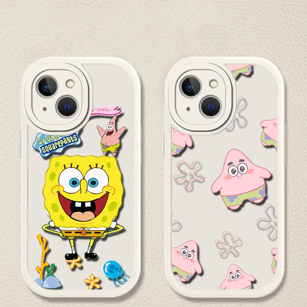 Мягкий силиконовый чехол R16 SpongeBob SquarePants для iPhone 15 Plus 14 13 12 11 X XS XR Pro Max Mini 8 7