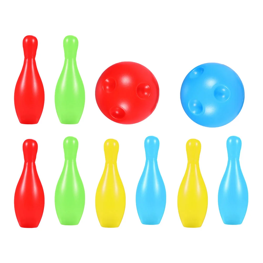 

1 Set Children Backyard Skittles Early Development Toy Plastic Toy Bowling Balls Kids Bowling Set