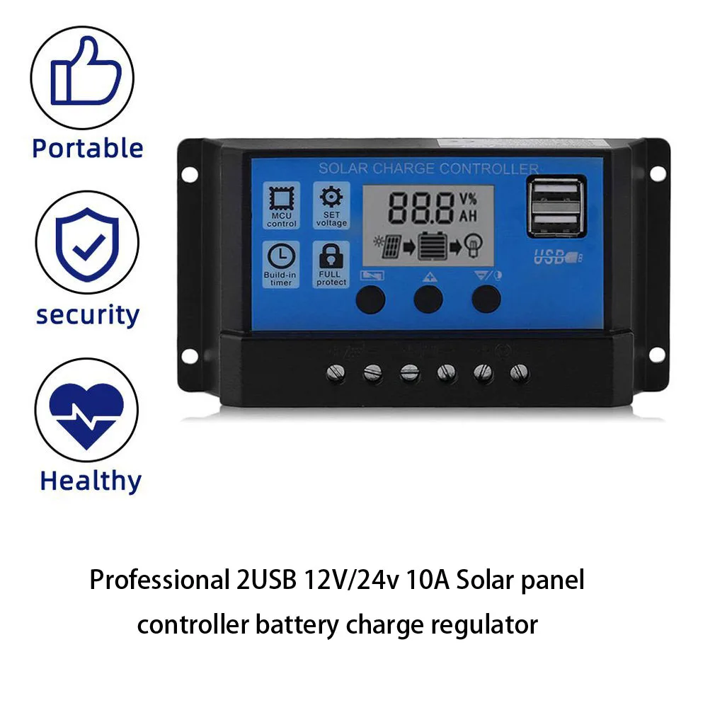 

Dropshiping 30A/20A/10A Solar Charger Controller 12V 24V Auto PWM Controllers LCD Display 5V Dual USB Output Controller