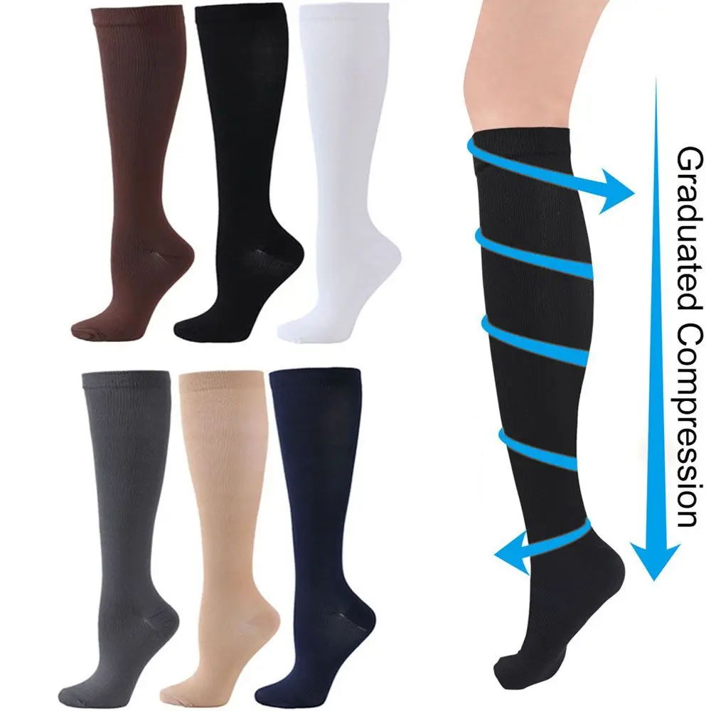 

Comfortable Unisex Soft Travel Compression Socks Stockings Knee High Anti-Fatigue