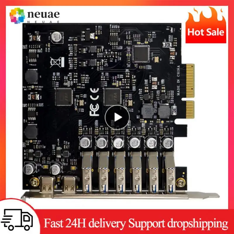 

Pci-e X4 To 2 Type C Computer Expansion Card Adapter Usb3.1 Pci Express Controller For Btc Mining Miner 6 Slots