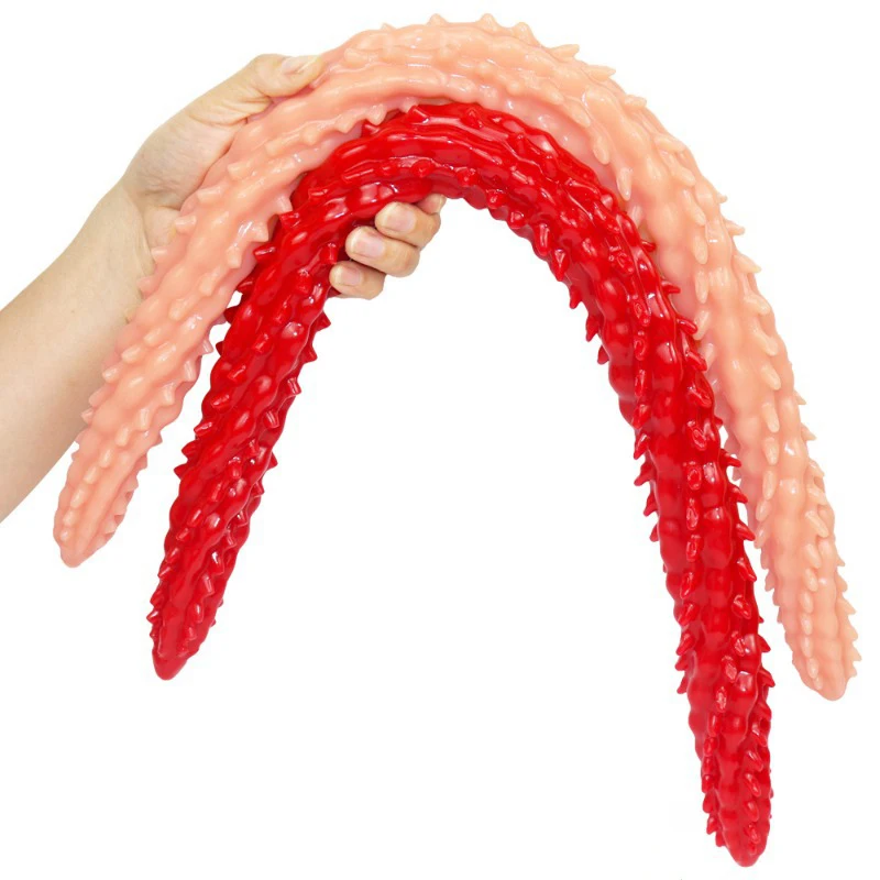 Мягкий двухголовый большой фаллоимитатор с волчьими зубьями длинная Анальная