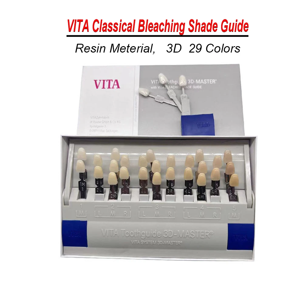 Vita Classical 29 Colors Teeth Whitening Bleach Shade Guide 3D Master Dental Comparing Resin Model Toothguide Colorimetric Plate