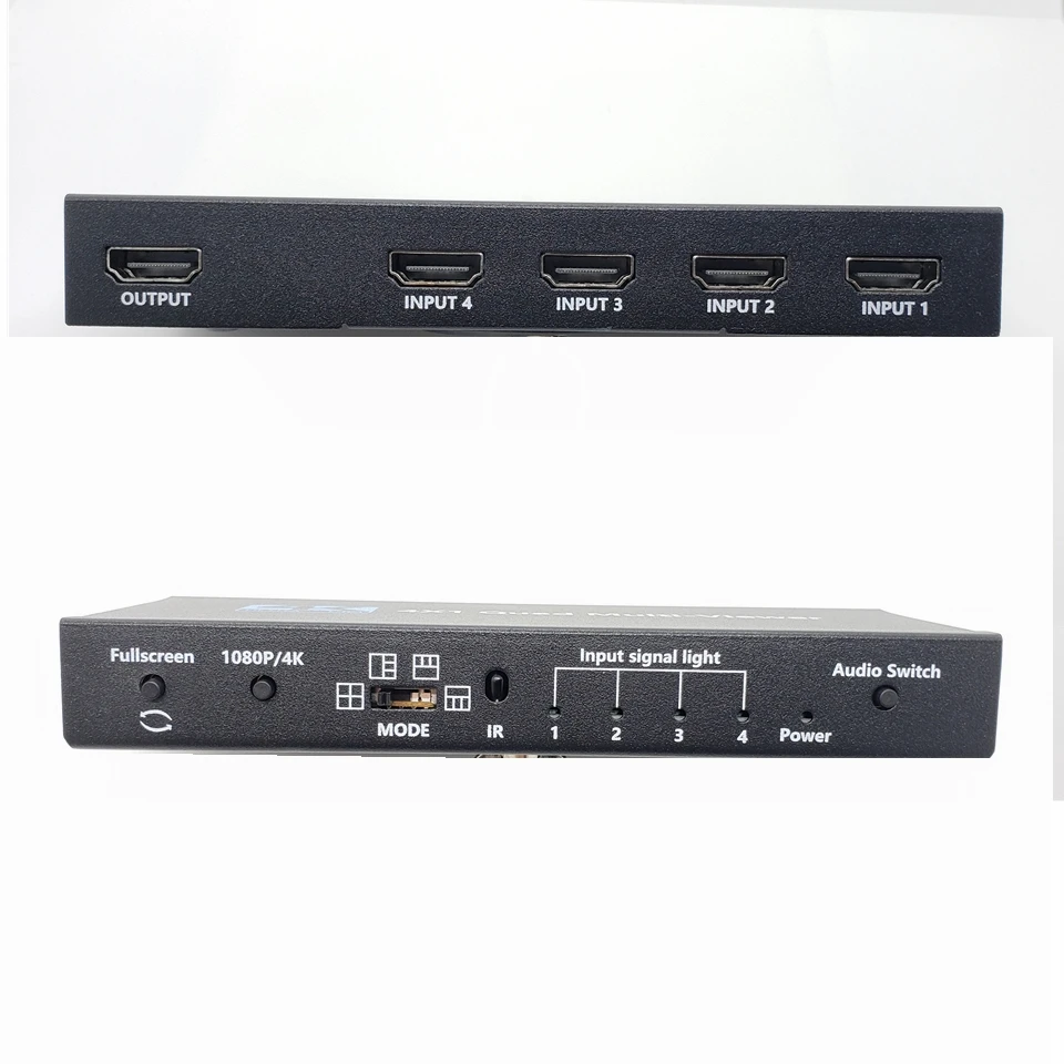 HDMI 4x1 переключатель для мультипросмотра 4K бесшовный четырехэкранный в режиме