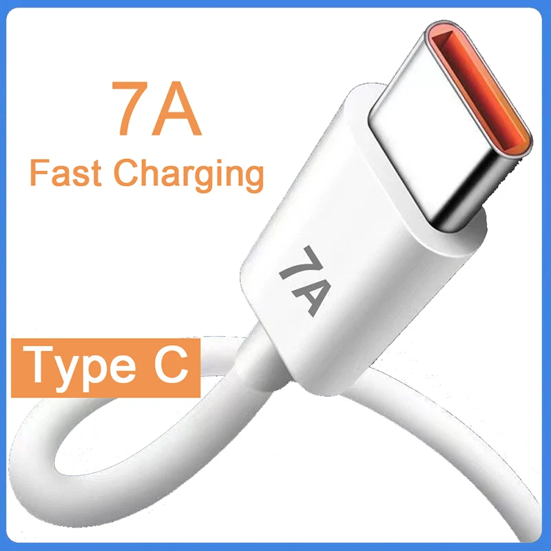 

7A 100W USB Type C Super-Fast Charge Cable for Xiaomi Mi 13 12 Pro Oneplus Realme POCO Fast Charing Data Cord for Huawei P40 P30