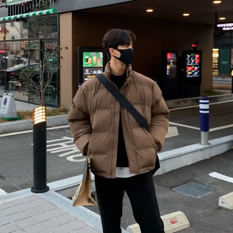 CMY220 2024 зимнее мужское коричневое хлопковое пальто в корейском стиле с