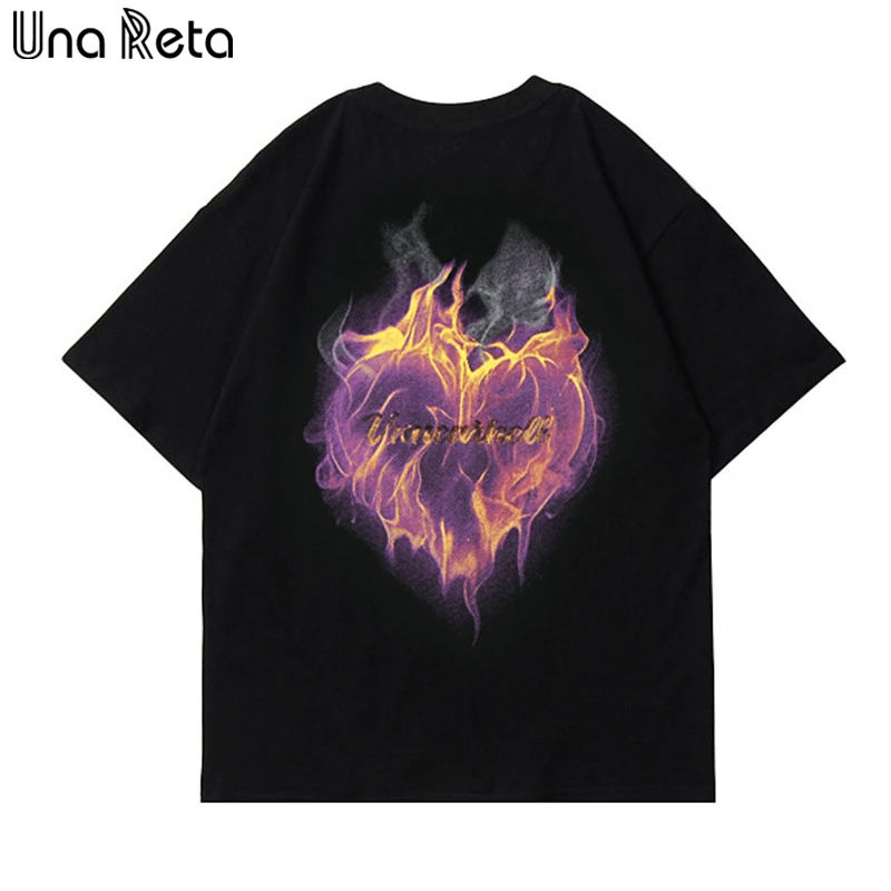 

Una Reta летняя футболка для мужчин с коротким рукавом футболки Harajuku мужская одежда уличная хлопковая Футболка с принтом большого размера