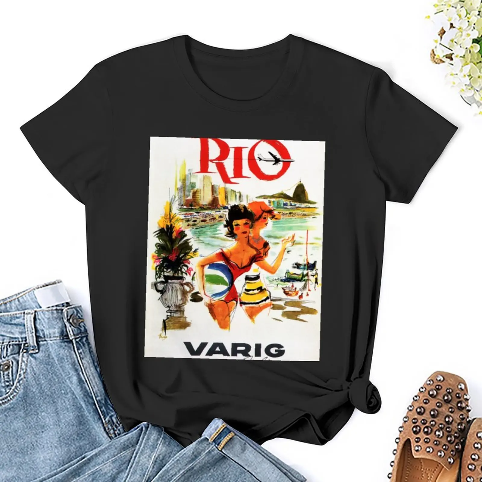 Женская винтажная одежда RIO DE JANEIRO BRAZIL via VARIG Airlines