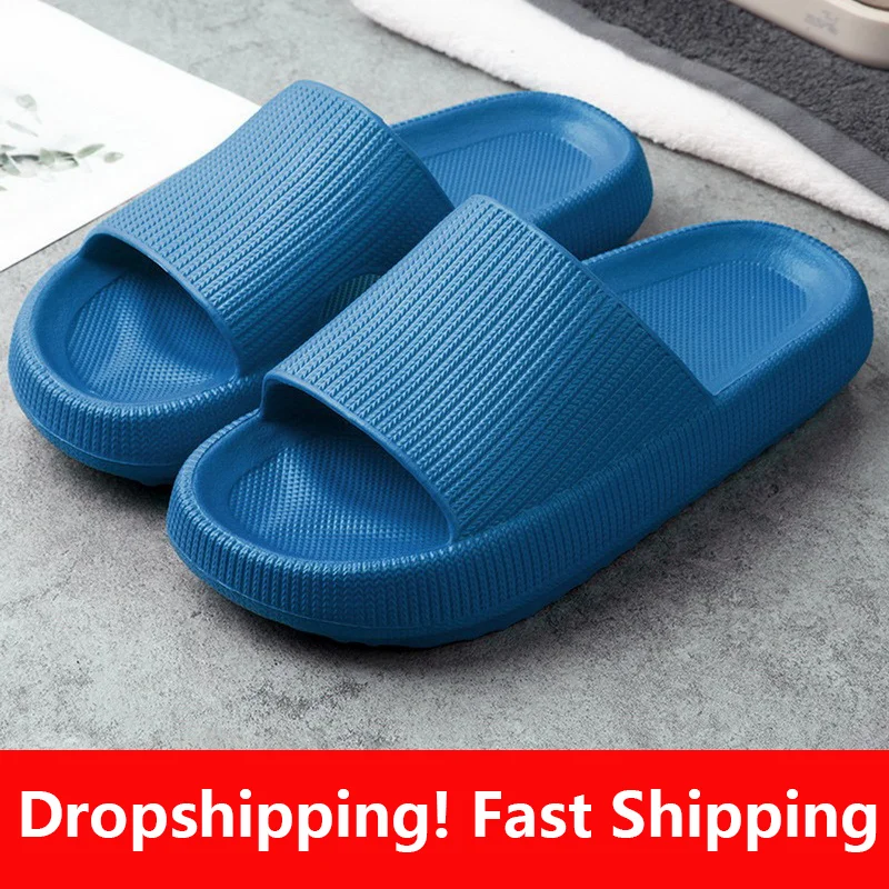

Cloud Slippers Non-slip Flip Flops Woman Sandals LadiesFashion Soft Sole EVA Indoor Slides Home SlippersThick Platform Bathroom