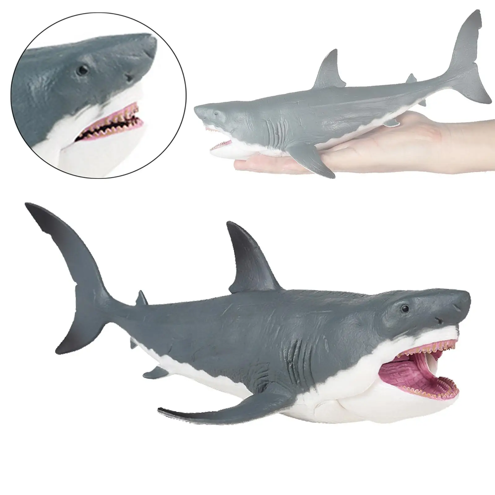 

Megalodon Simulation Monster Figurine Educational Plastic Ancient Gift Sea Action Ocean Animal Big Shark Fish Model for Children