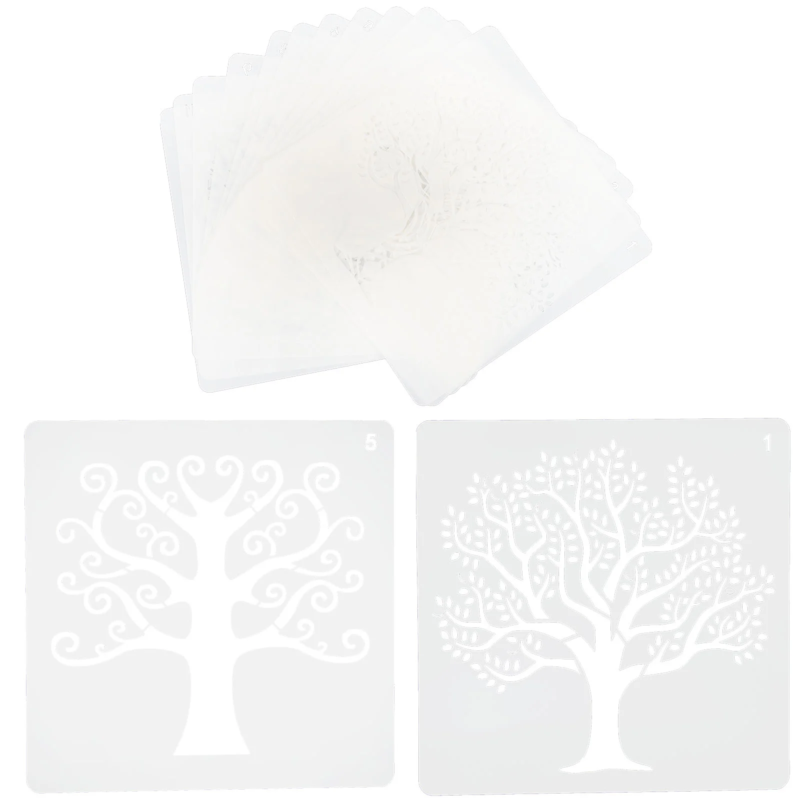 

12 Sheets Spray Painting Stencils Hollow Stencil Template Stencils The Pet Tree Pattern