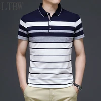 ltbw new spring and summer striped mens short sleeved polo shirt casual short sleeved top