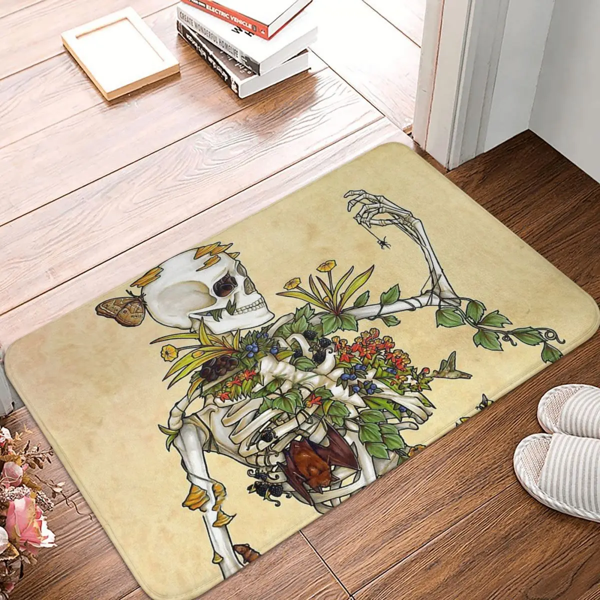 

Bones Skeleton Souls Non-slip Doormat Botany Bath Kitchen Mat Prayer Carpet Indoor Modern Decor