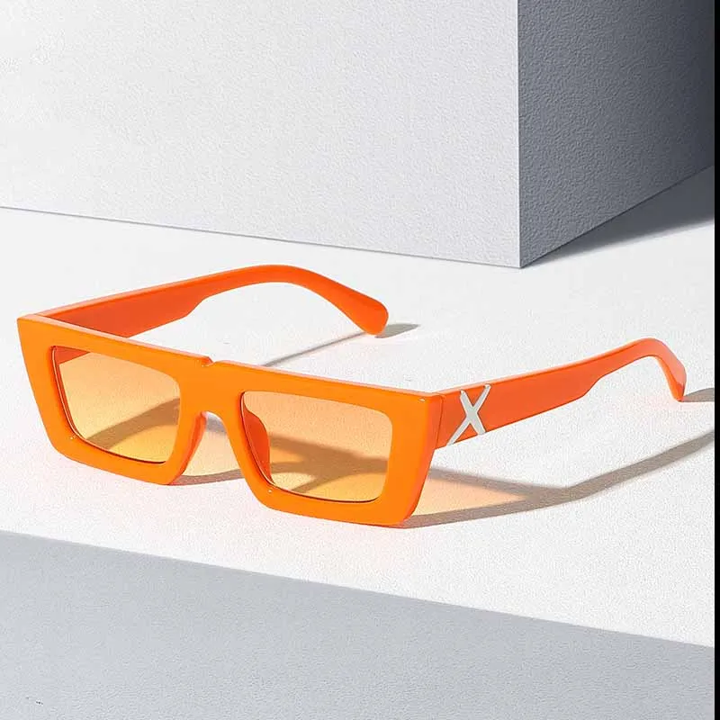 

Letter X Small Square Frame Sunglasses For Men Women Fashion Retro Rectangular Sun Glasses Luxury Design Male Female Eyewear New