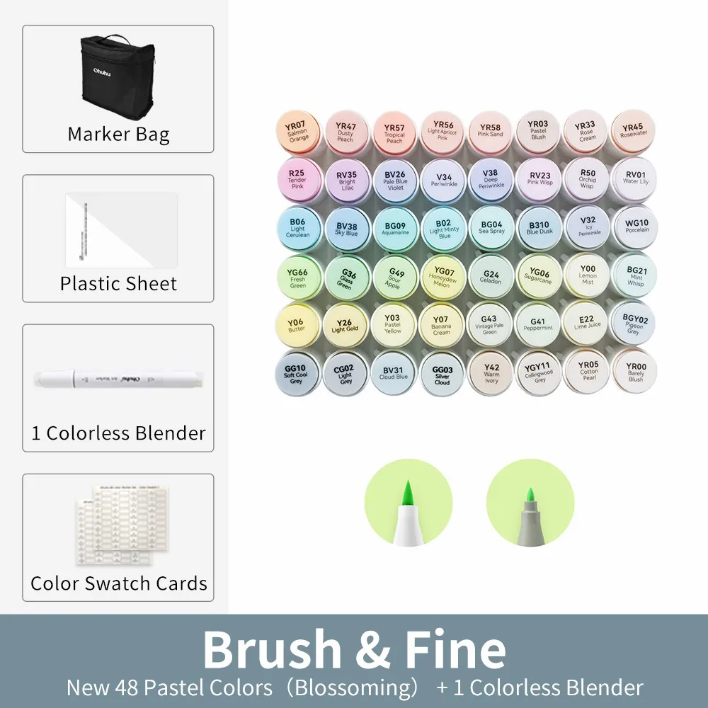 

Ohuhu Honolulu, новый 48, набор маркеров пастельных цветов, спиртовые художественные маркеры, цветущие двойные кончики, эскизы, рисунок, школьные художественные принадлежности