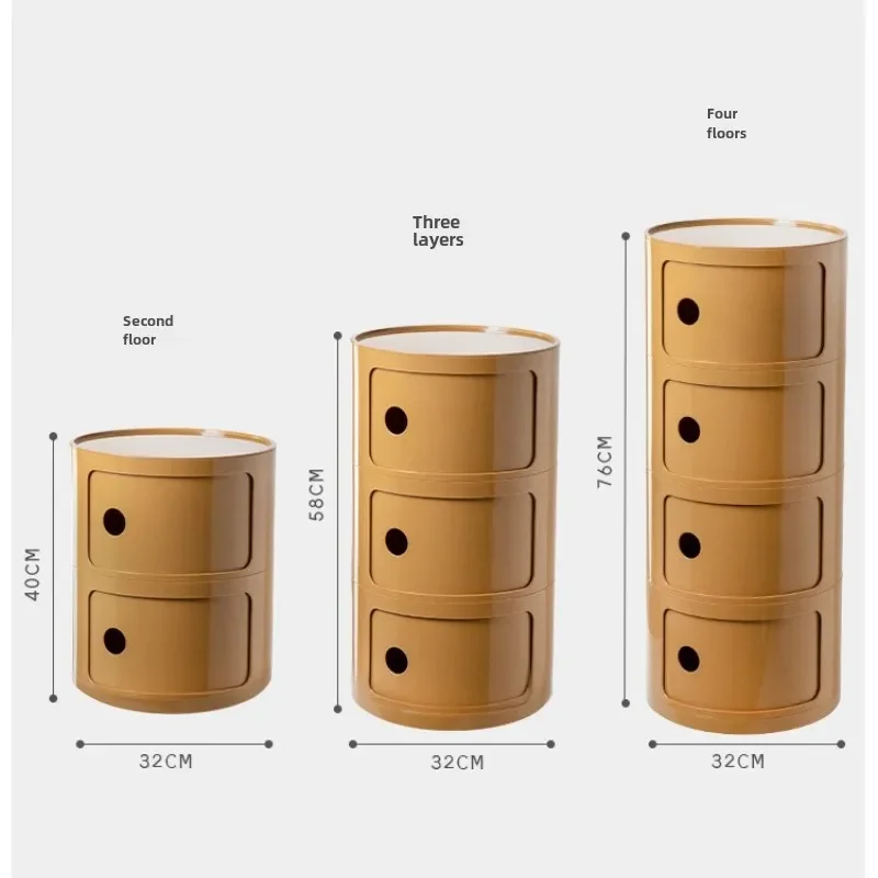 Nordic Ins Net Красная прикроватная тумбочка Современный минималистский белый круглый