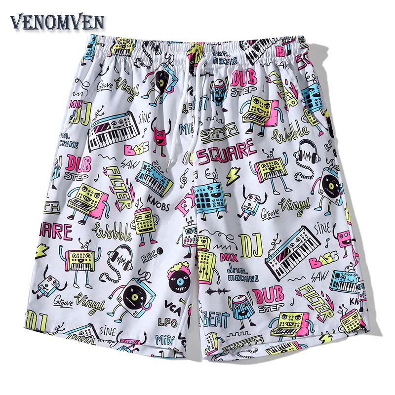 

Fun Cute Graphics Casual Shorts Men's Oversized Retro Trendy Fashion Vacation Seaside Anime Beach Pants Sports Basketball Shorts