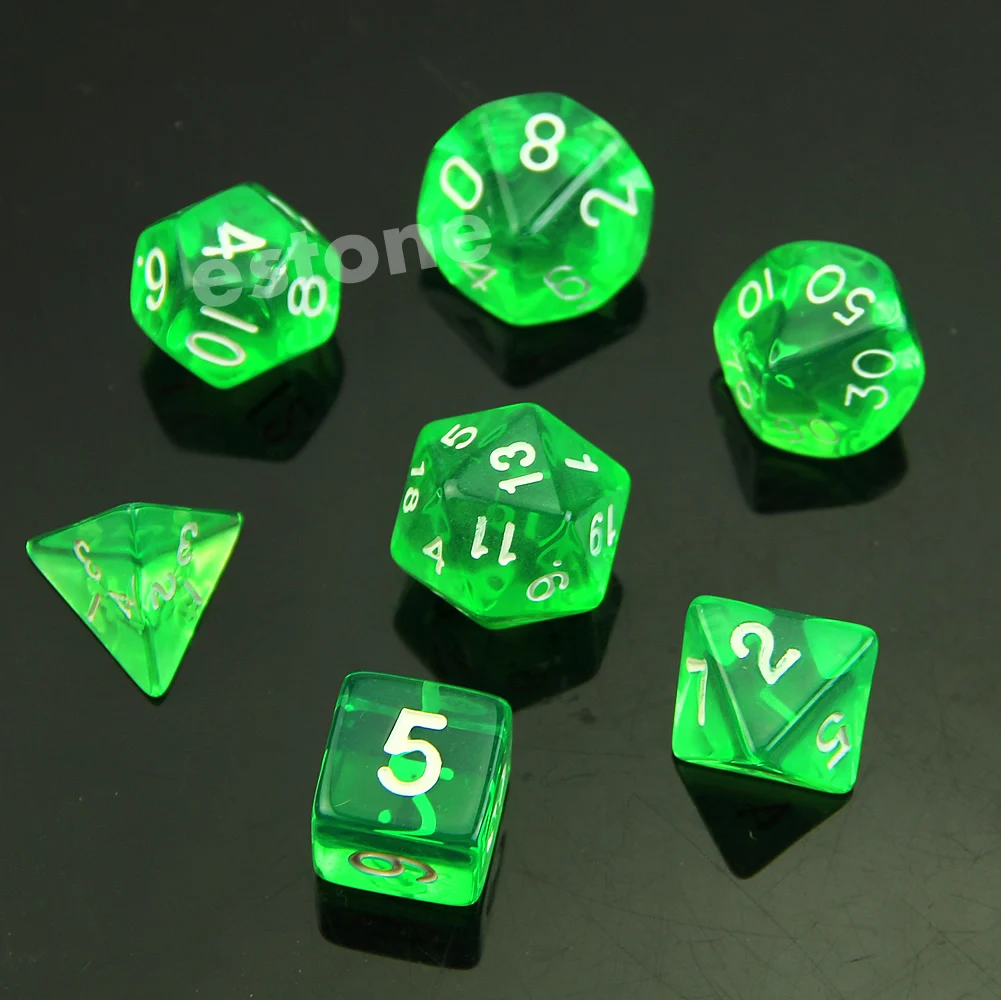 

7-Dice Sided D4 D6 D8 D10 D12 D20 Magic-the-Gathering RPG Poly Game Set H053