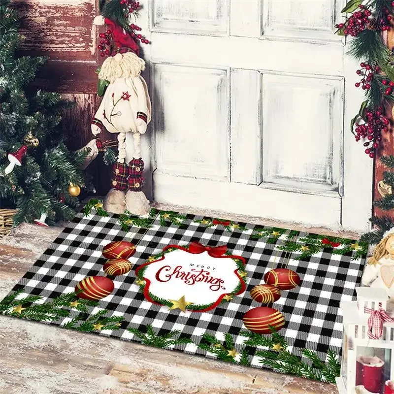 

Рождественский и новогодний коврик с принтом Санта-Клауса