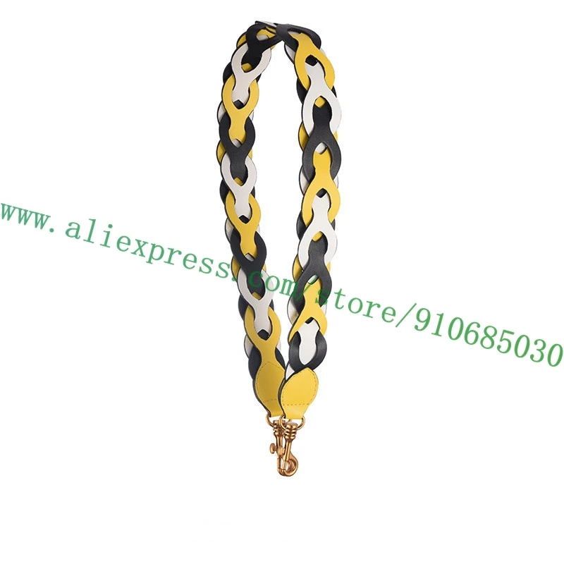 Top Quality Genuine Calfskin Bag Strap For Lady Handbag Women Shoulder Carrying Belt Wavy Twisted