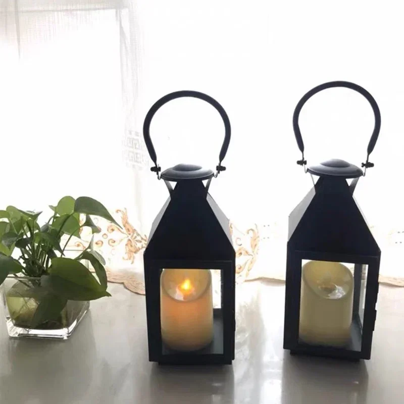 

Hurricane Table Candle Metal Holder Vintage Lantern Wedding Candle Holder Stand Living Room Chandelier Bougeoir Table Decoration