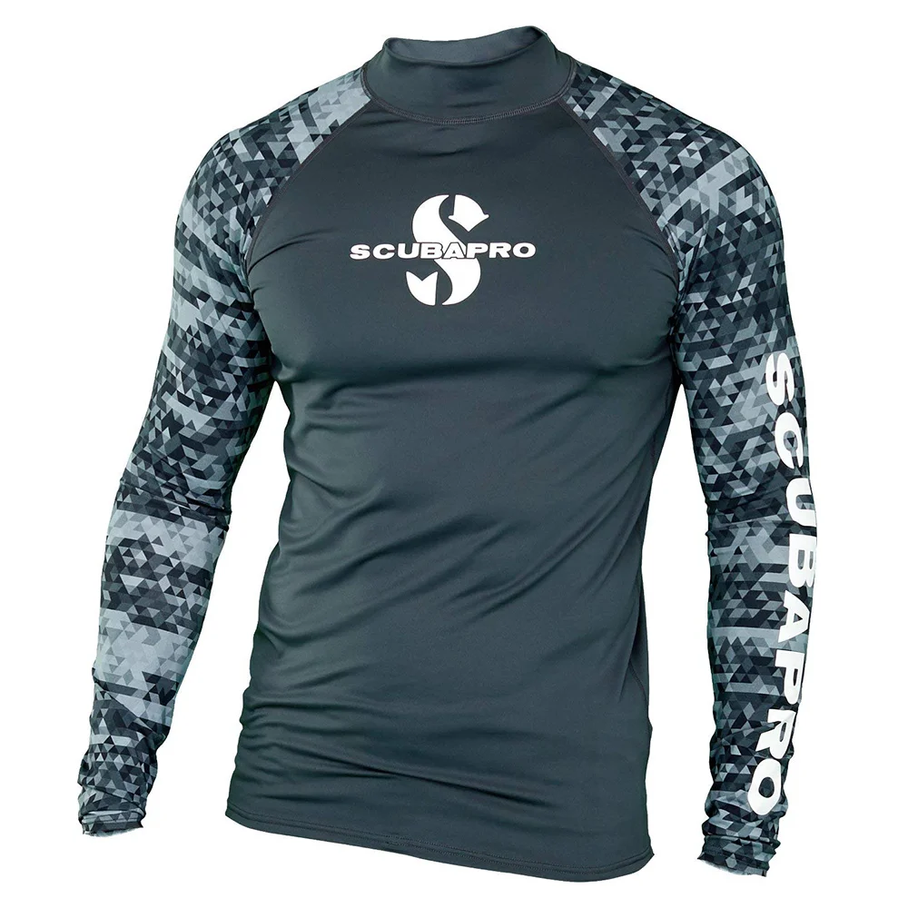 Mens Summer Rash Guard Surfing Suit Uv Sun Protection Long Sleeve Diving Suits Basic Skins Swimming Tight Shirt Sport Clothes