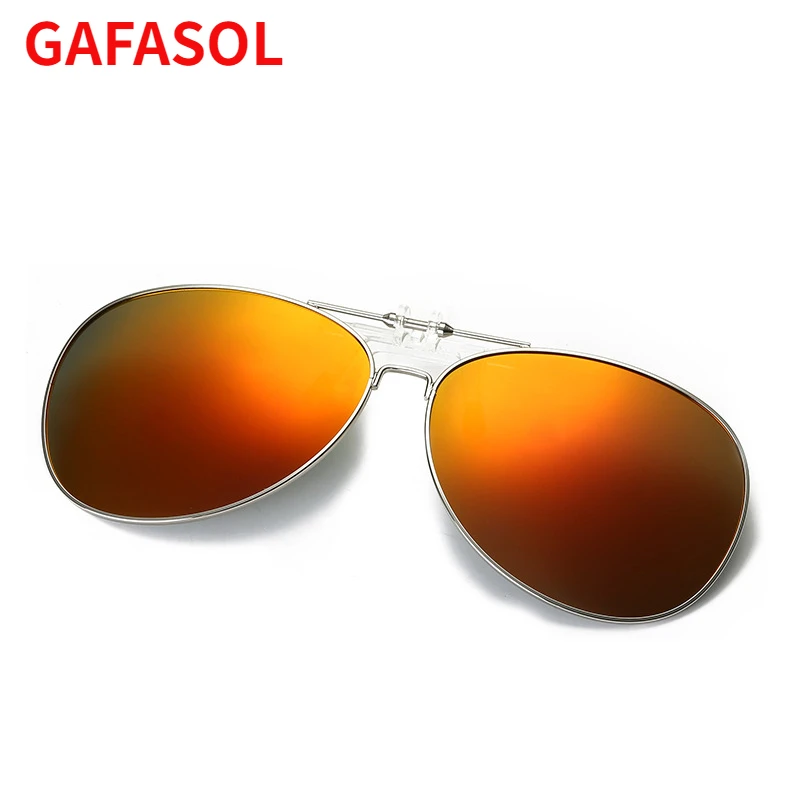 

GAFASOL Oversized Pilot Clip on Sunglasses Driving Fishion MenDriving Polarized Alloy Aviation Big WomenGlasses Clips for Myopic