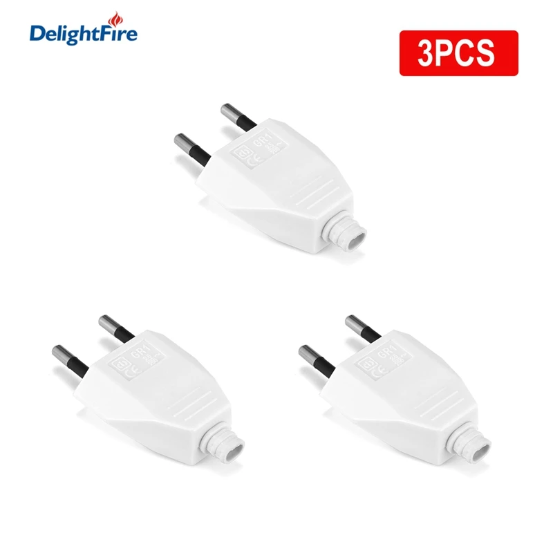 

1/3pcs EU Adapter Plug 4.0mm Rewirable Euro Plug Wireless Electrical Outlets Extension Cord Connector Plug For CE Power Cord