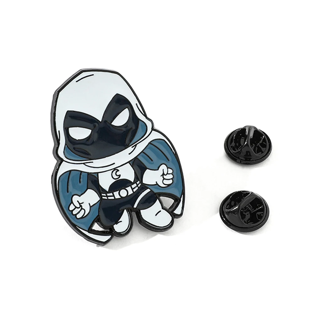 

Marvel The Avengers Moon Knight Brooch Cute Cartoon Superhero Enamel Badge Jewelry for Backpack Clothings Lapel Pins Accessories