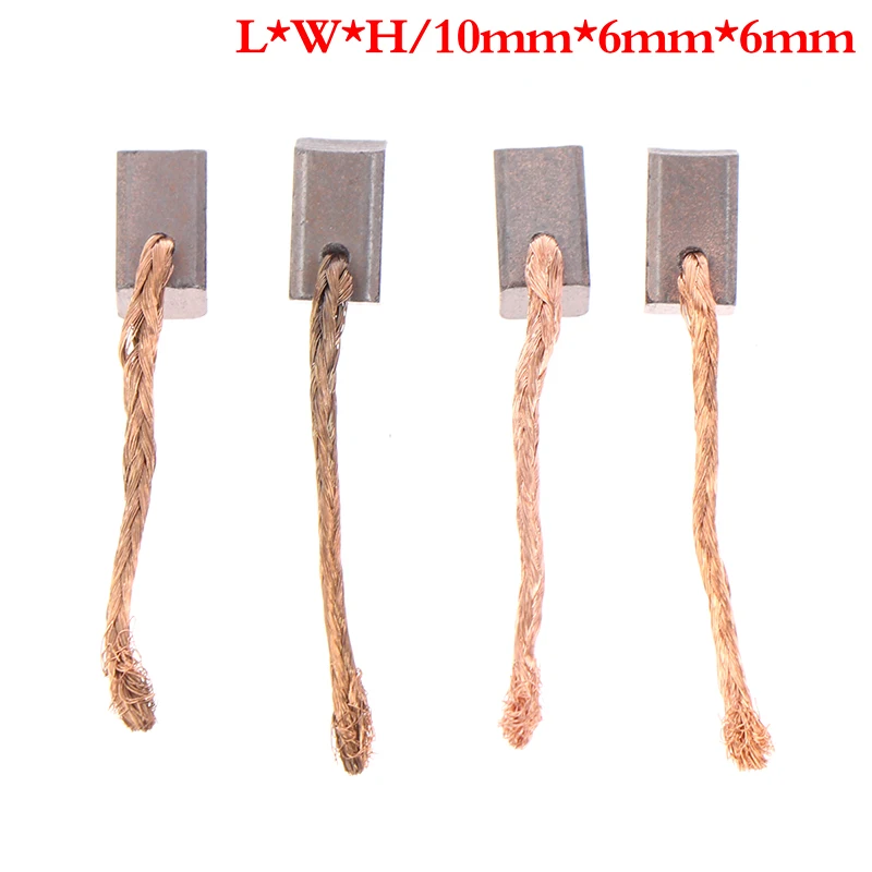 

4pcs 6x6x10mm Electric Motor Carbon Brush Power Tool Graphite Brushes For Blower Fan Windshield Wiper