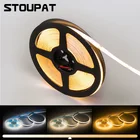 Светодиодная лента CCT COB 24 В постоянного тока 10 мм 608 светодиодный s высокая плотность гибкая RA90 3000K-6000K линейная диммируемая двухцветная ФОБ теплый белый