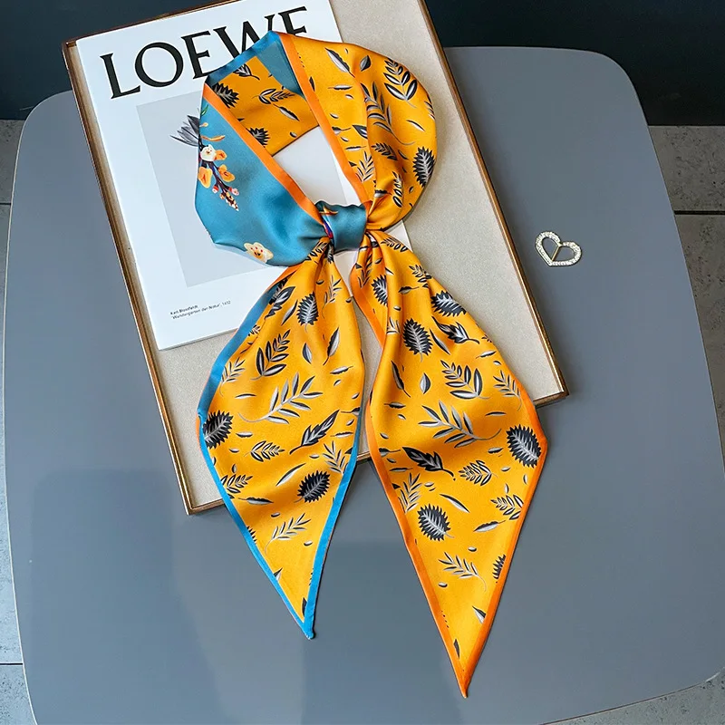 

Дизайнерский Роскошный шелковый шарф 15*150 см, модная Маленькая женская сумка, узкие шарфы, фирменный узкий длинный декоративный ремень, повя...