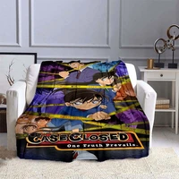 detective conan mystery animation super soft blanket cartoon cover blanket bedding flannel kids and adult bedroom sofa decor