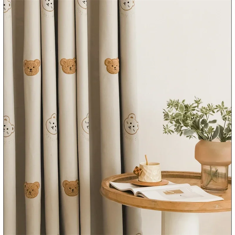 Детские солнцезащитные шторы WPKIRA с медведем из полиэстера