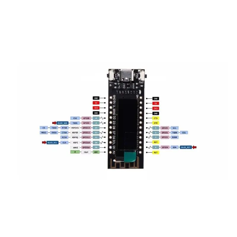 0 91-дюймовый OLED-дисплей ESP8266 WIFI макетная плата 32 МБ флэш-памяти CP2014 NodeMcu модуль для