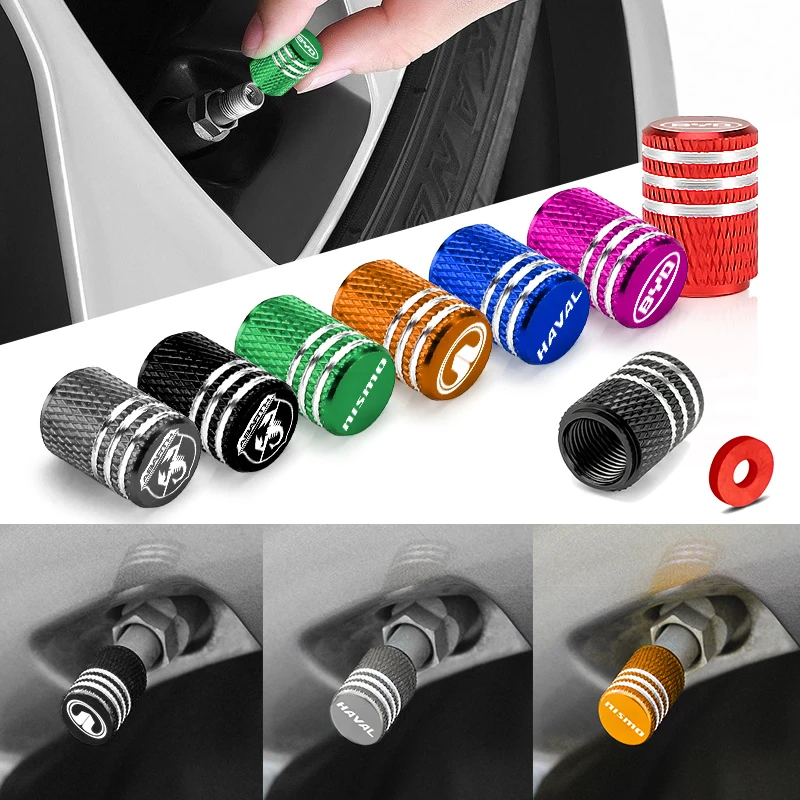 

4pcs Metal Car Wheel Tire Valve Caps Stem Cover For Nismo Logo Emblem R34 GTR Nissan Tiida Sylphy Teana Note X-trail 1 2 Qashqa