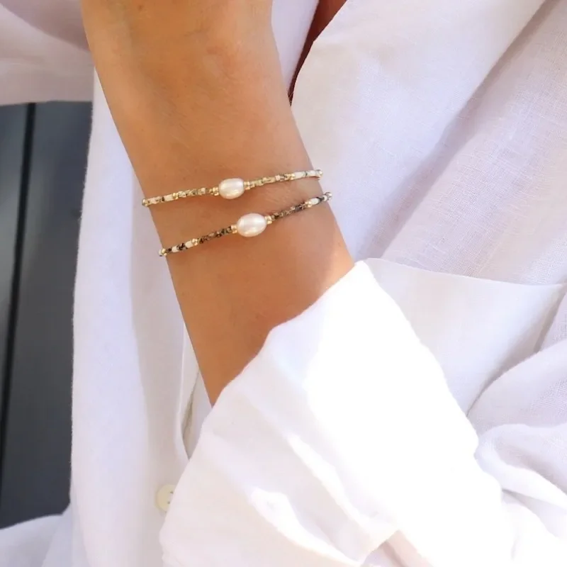 CCGOOD натуральный пресноводный жемчуг браслет Миюки стеклянные бусины Роскошные