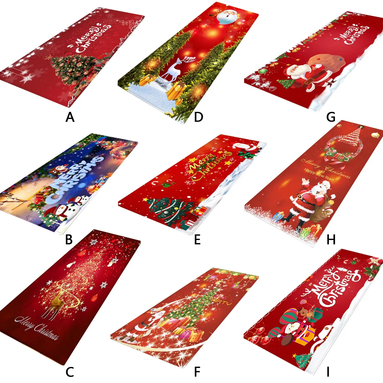 

Merry Christmas Doormat Flannel Non-Slip Safety Indoor Floor Door Mat Pad Rug Carpet for Home Rooms Xmas Party Decor 16x47in