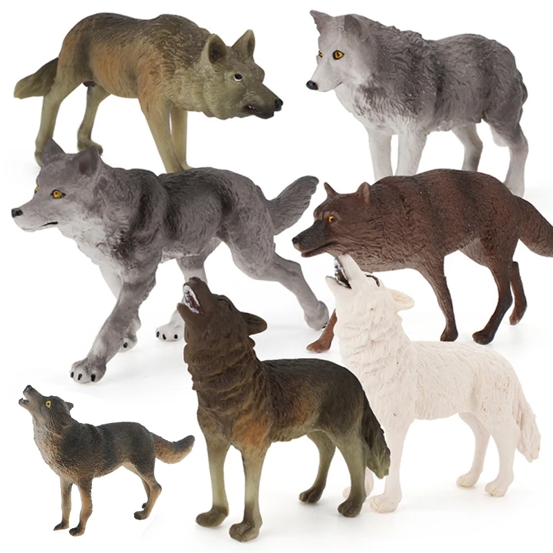 

Wolf Toy Figurines Wildlife Model Kit Wolf Family Figurines Realistic Arctic Wolf Family Ornaments Great Kid Collectible