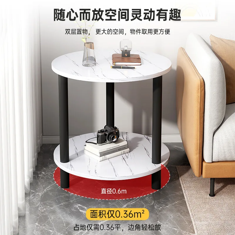 Боковой двухслойный диван для квартиры простой восьмиконечный столик спальни